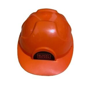 Black & Decker Orange Plastic Hard Hat Toy Construction Worker Costume Accessory
